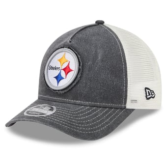 Youth New Era  Black Pittsburgh Steelers Fan 9FORTY A-Frame Trucker Adjustable Hat