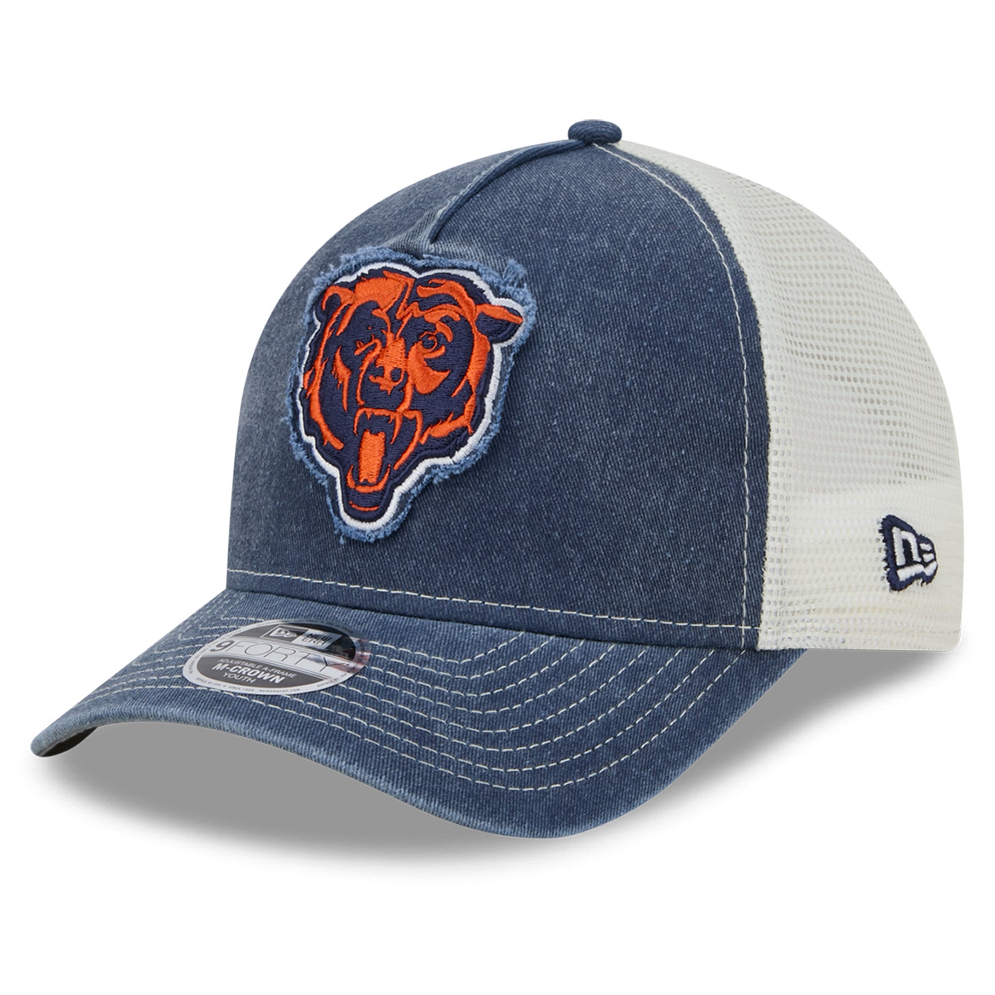 Youth New Era  Navy Chicago Bears Fan 9FORTY A-Frame Trucker Adjustable Hat