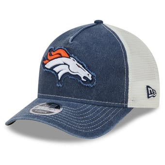 Youth New Era  Navy Denver Broncos Fan 9FORTY A-Frame Trucker Adjustable Hat