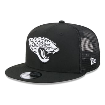 Men's New Era Black/White Jacksonville Jaguars 9FIFTY Snapback Trucker Hat