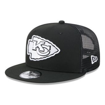 Men's New Era Black/White Kansas City Chiefs 9FIFTY Snapback Trucker Hat