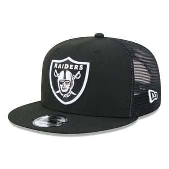 Men's New Era Black/White Las Vegas Raiders 9FIFTY Snapback Trucker Hat
