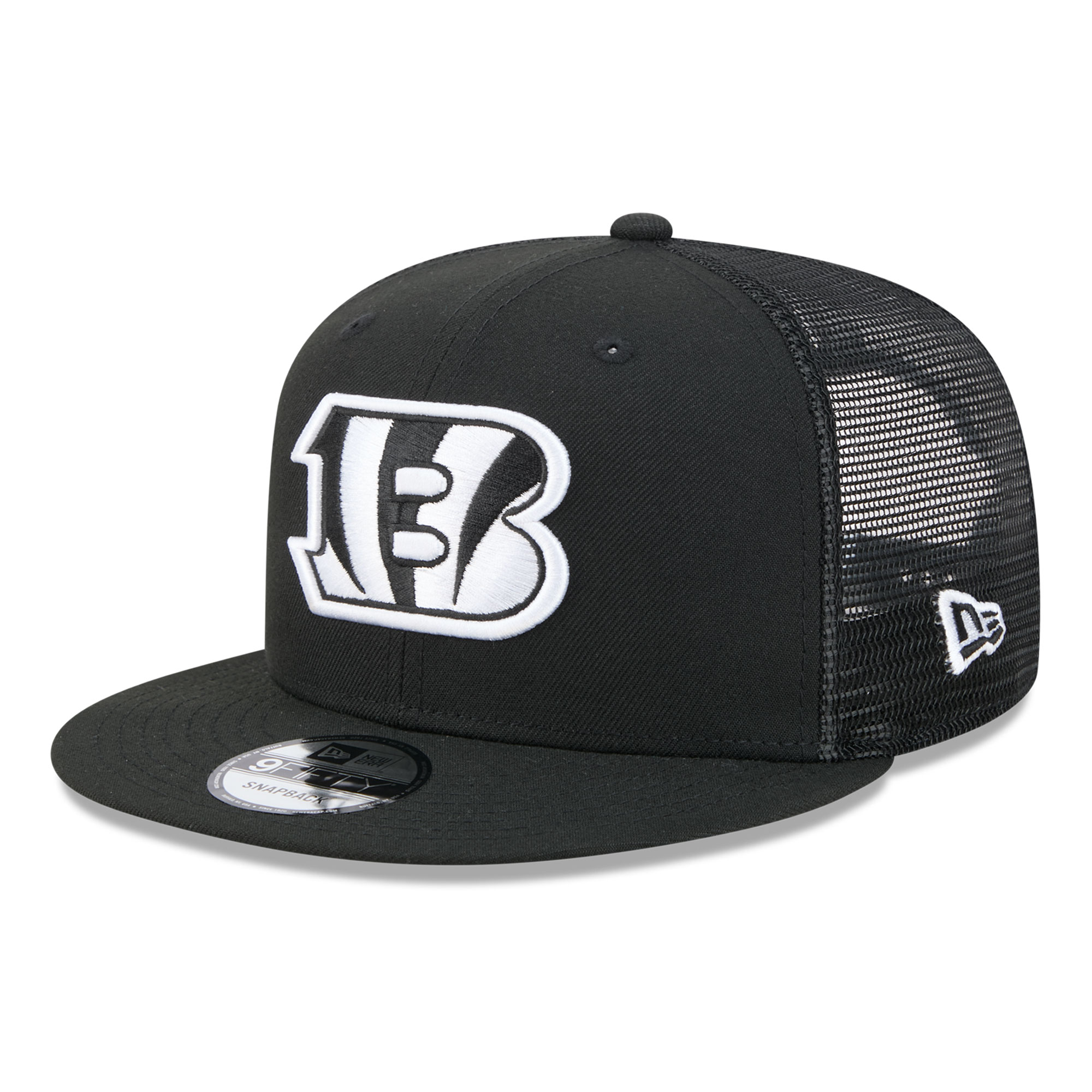 Men's New Era Black/White Cincinnati Bengals 9FIFTY Snapback Trucker Hat