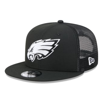 Men's New Era Black/White Philadelphia Eagles 9FIFTY Snapback Trucker Hat