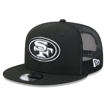 Men's New Era Black/White San Francisco 49ers 9FIFTY Snapback Trucker Hat
