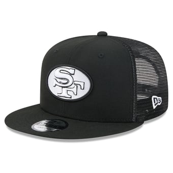 Men's New Era Black/White San Francisco 49ers 9FIFTY Snapback Trucker Hat