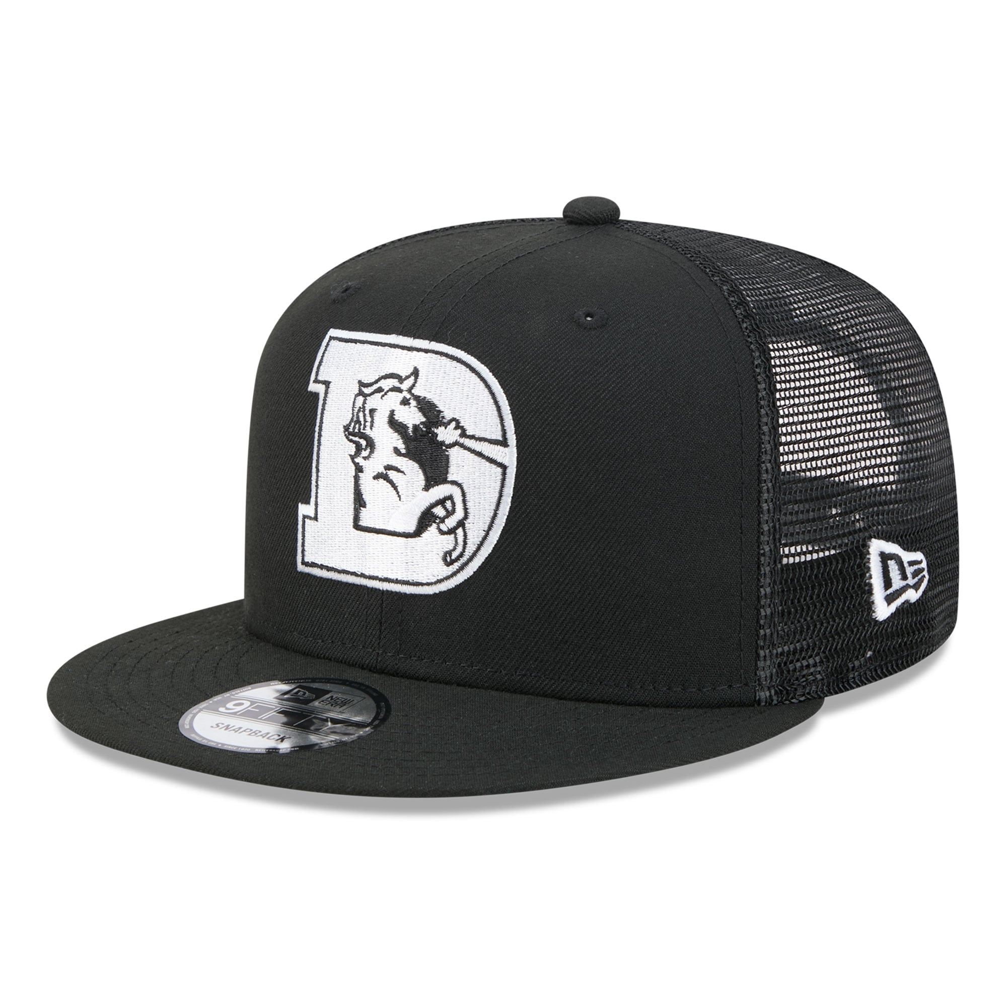 Men's New Era Black/White Denver Broncos 9FIFTY Snapback Trucker Hat