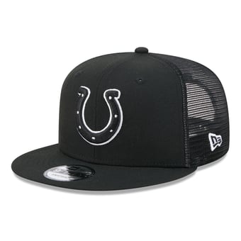 Men's New Era Black/White Indianapolis Colts 9FIFTY Snapback Trucker Hat