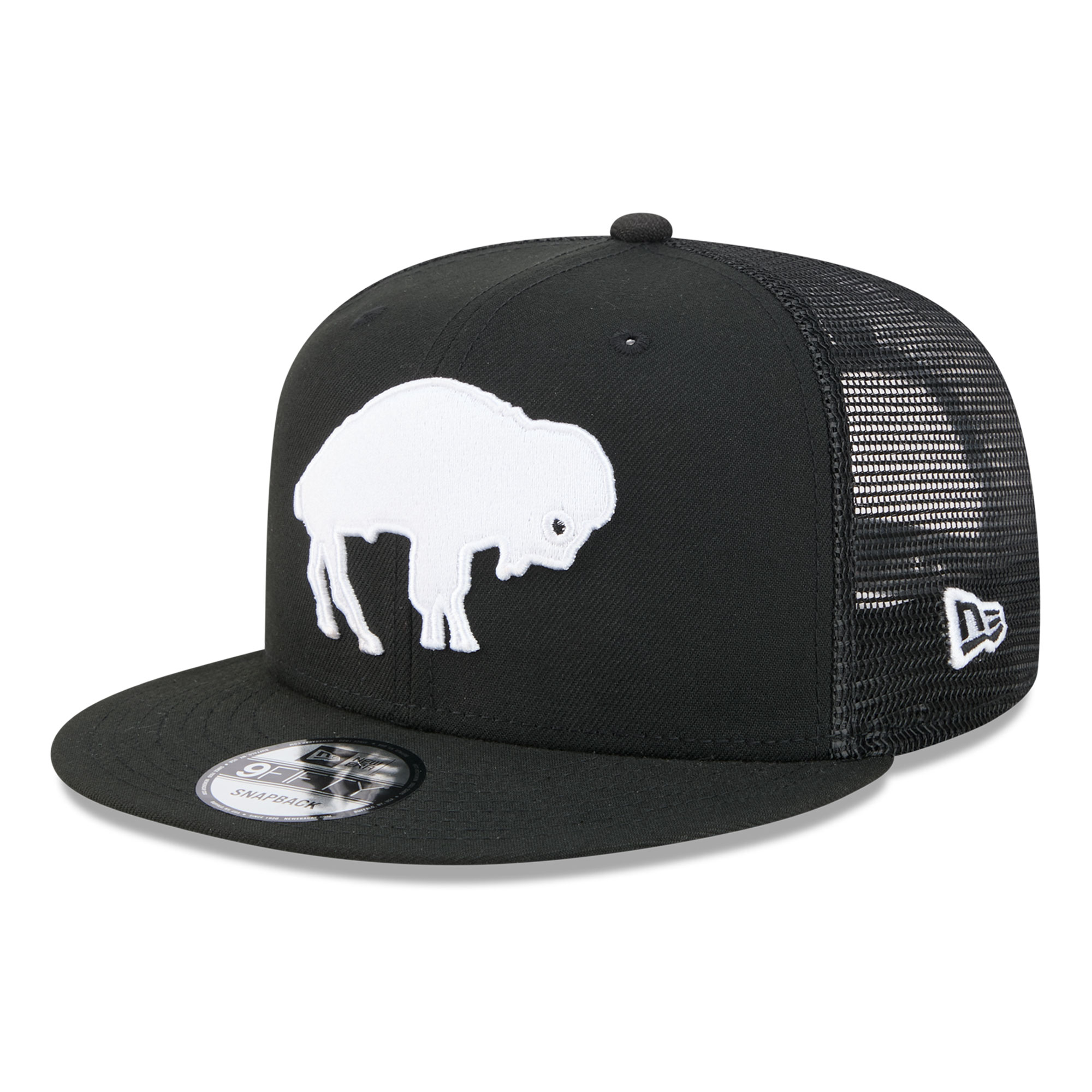Men's New Era Black/White Buffalo Bills 9FIFTY Snapback Trucker Hat
