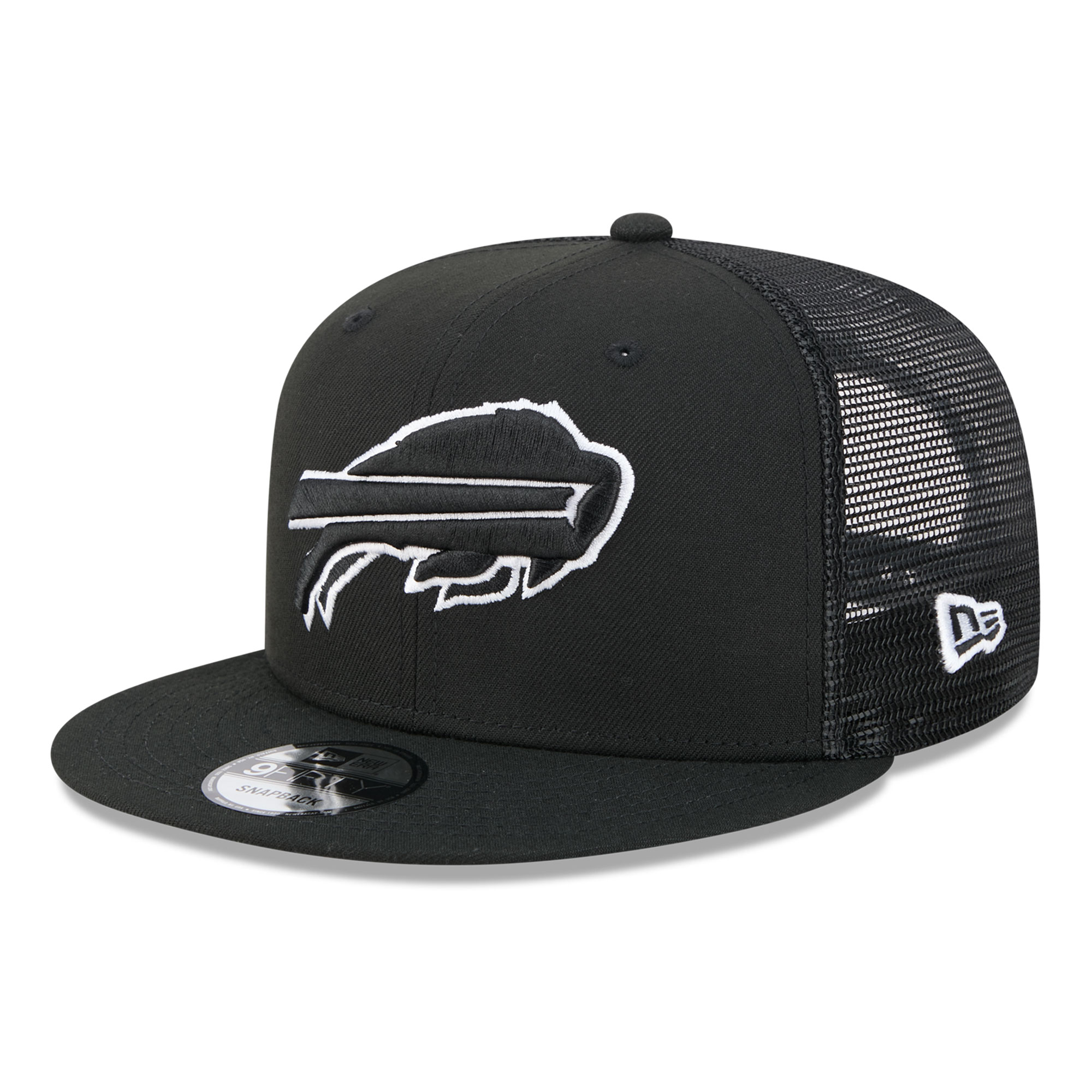 Men's New Era Black/White Buffalo Bills 9FIFTY Snapback Trucker Hat