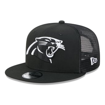 Men's New Era Black/White Carolina Panthers 9FIFTY Snapback Trucker Hat