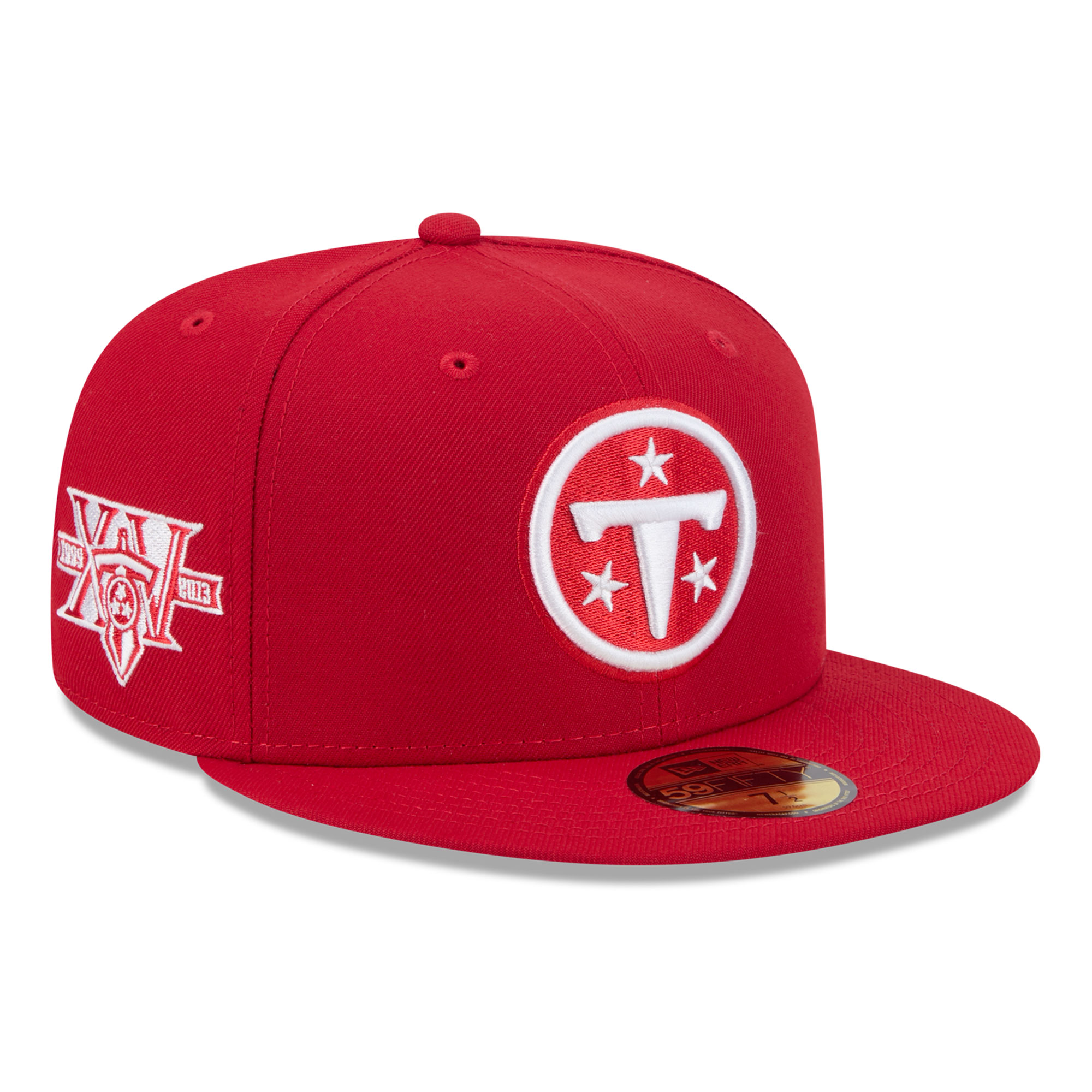 Men's New Era Scarlet Tennessee Titans Main Patch 59FIFTY Fitted Hat