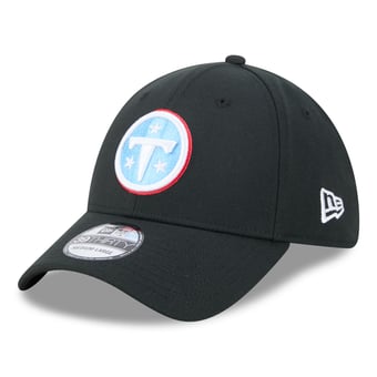 Men's New Era Black Tennessee Titans Main 39THIRTY Flex Hat