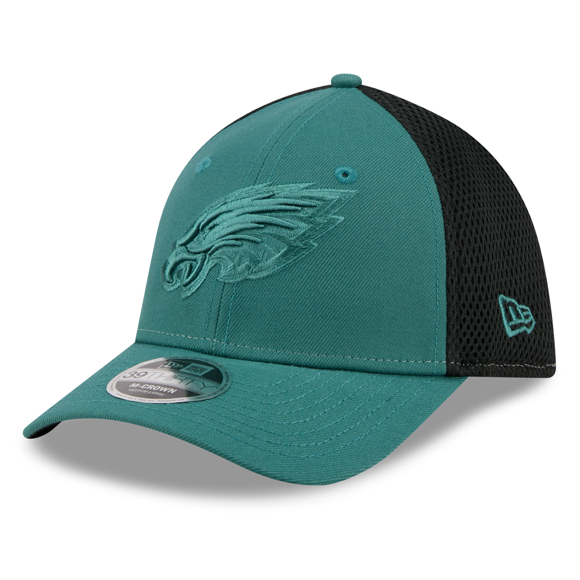 Men's New Era Midnight Green Philadelphia Eagles Neo Mesh 39THIRTY M-Crown Stretch Hat
