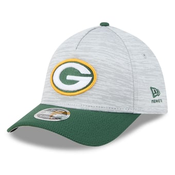 Men's New Era Gray/Green Green Bay Packers Tech 39THIRTY M-Crown A-Frame Stretch Hat