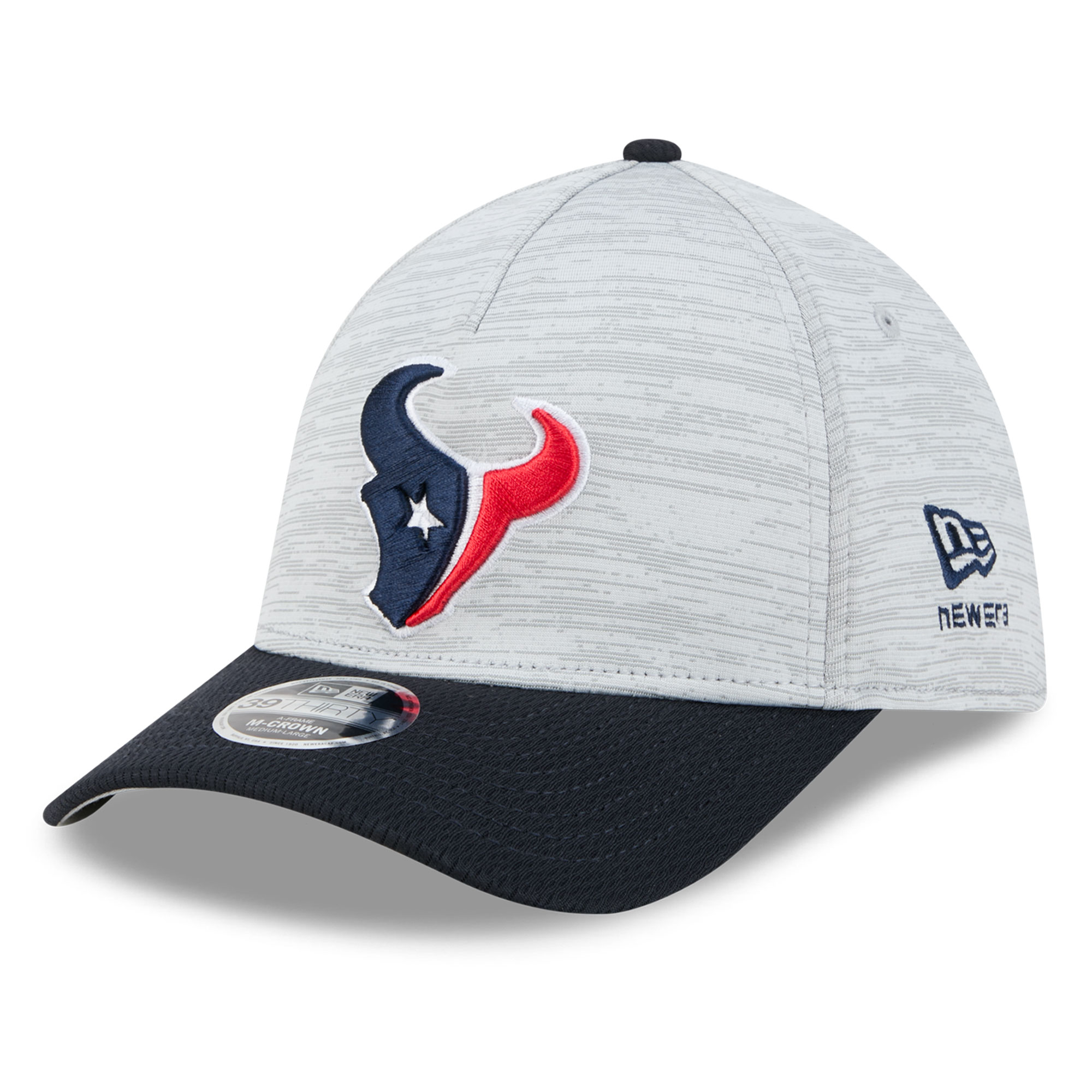 Men's New Era Gray/Navy Houston Texans Tech 39THIRTY M-Crown A-Frame Stretch Hat