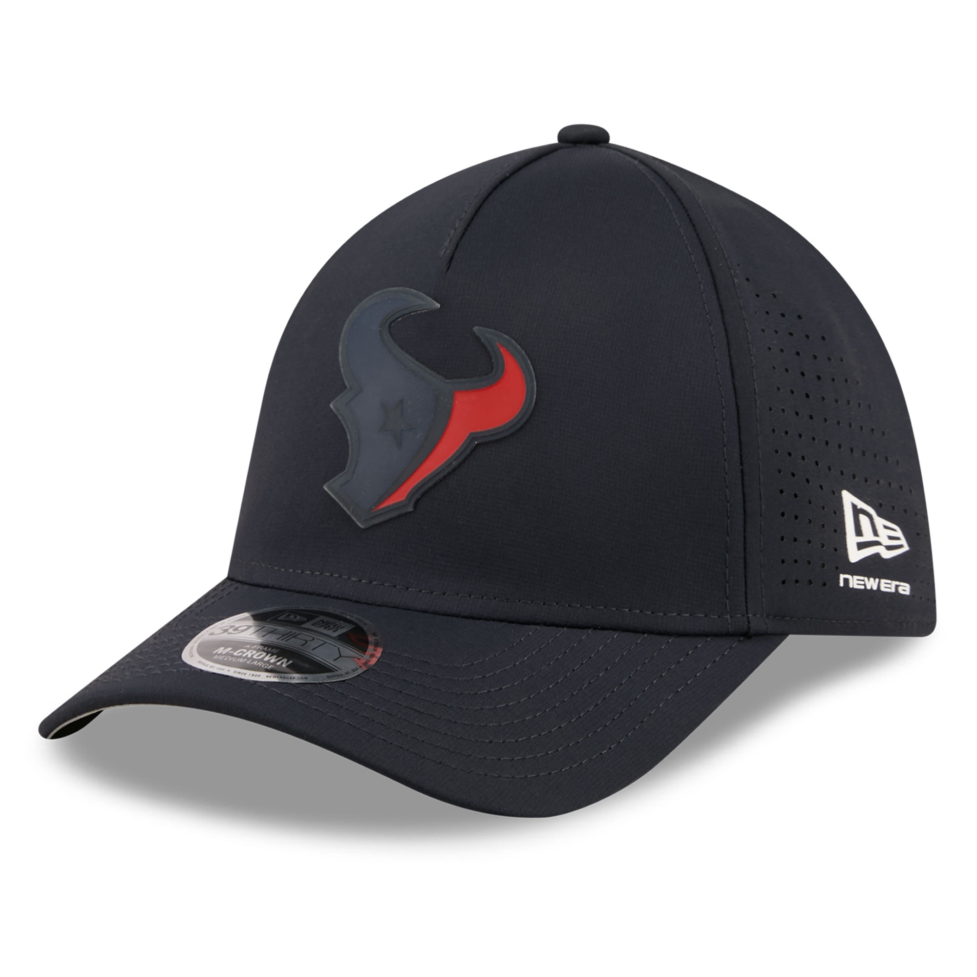 Men's New Era  Navy Houston Texans Tonal 39THIRTY A-Frame Flex Hat