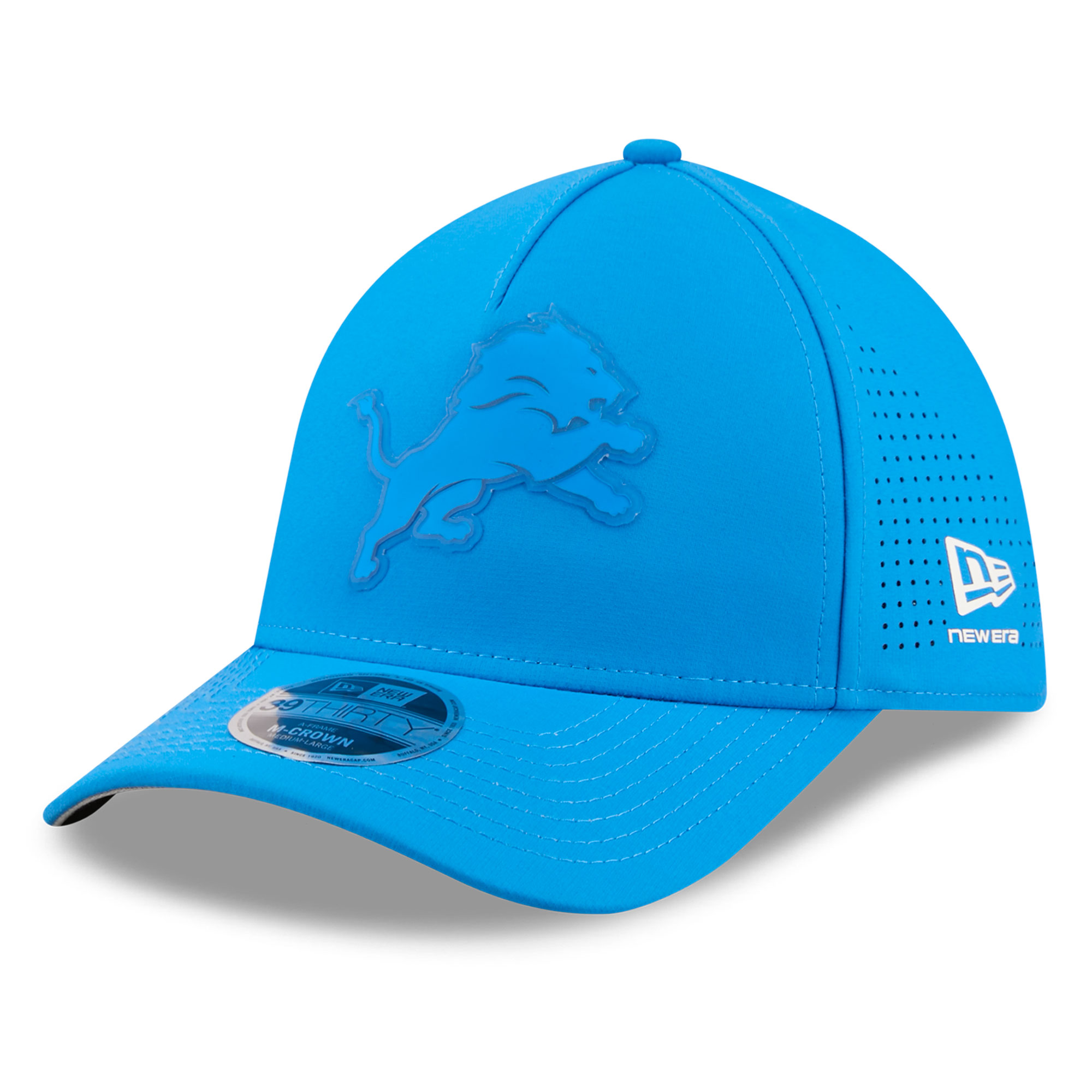 Men's New Era  Blue Detroit Lions Tonal 39THIRTY A-Frame Flex Hat