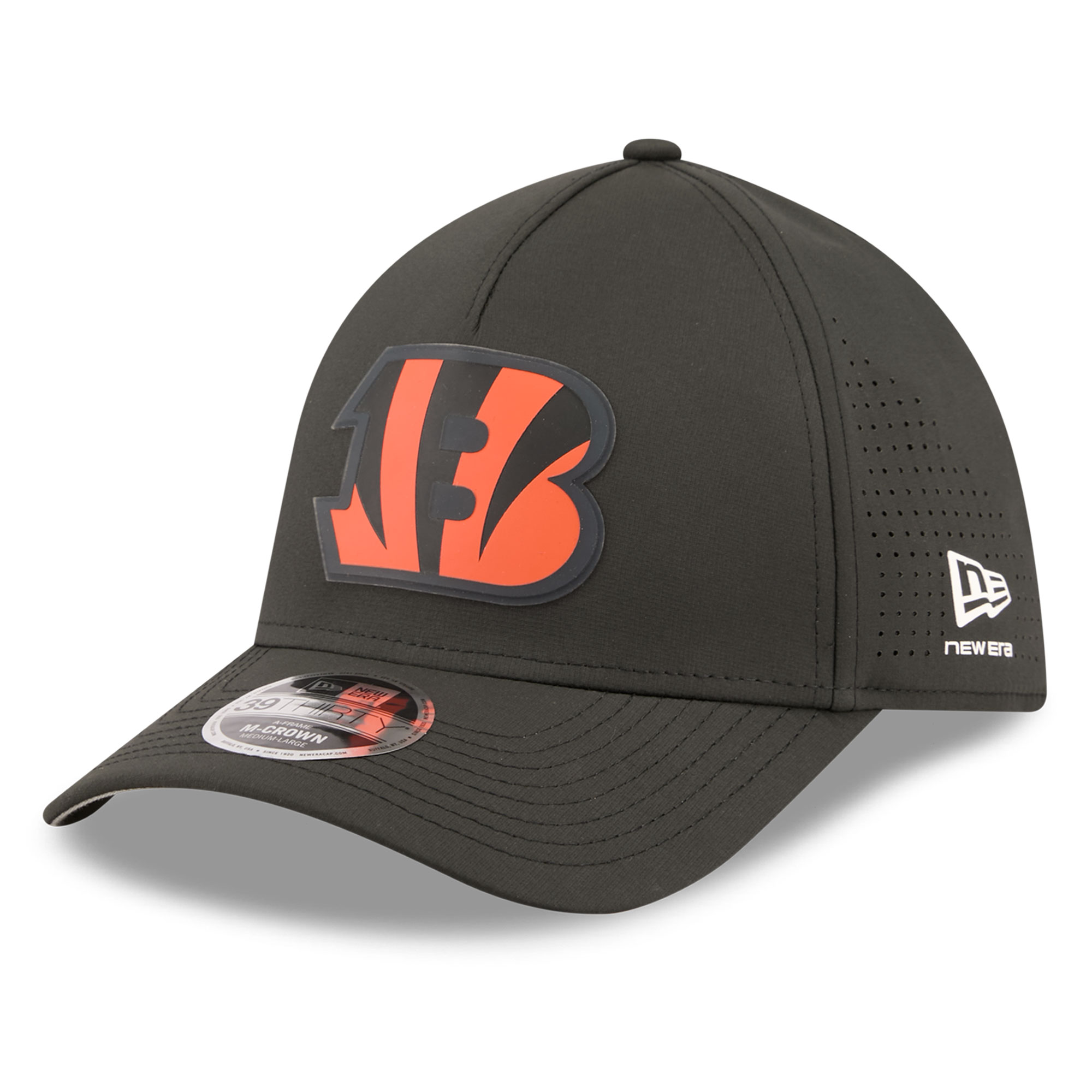 Men's New Era Black Cincinnati Bengals Tonal 39THIRTY A-Frame Flex Hat