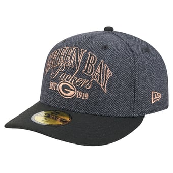 Men's New Era Black Green Bay Packers Faux Wool 59FIFTY Fitted Hat