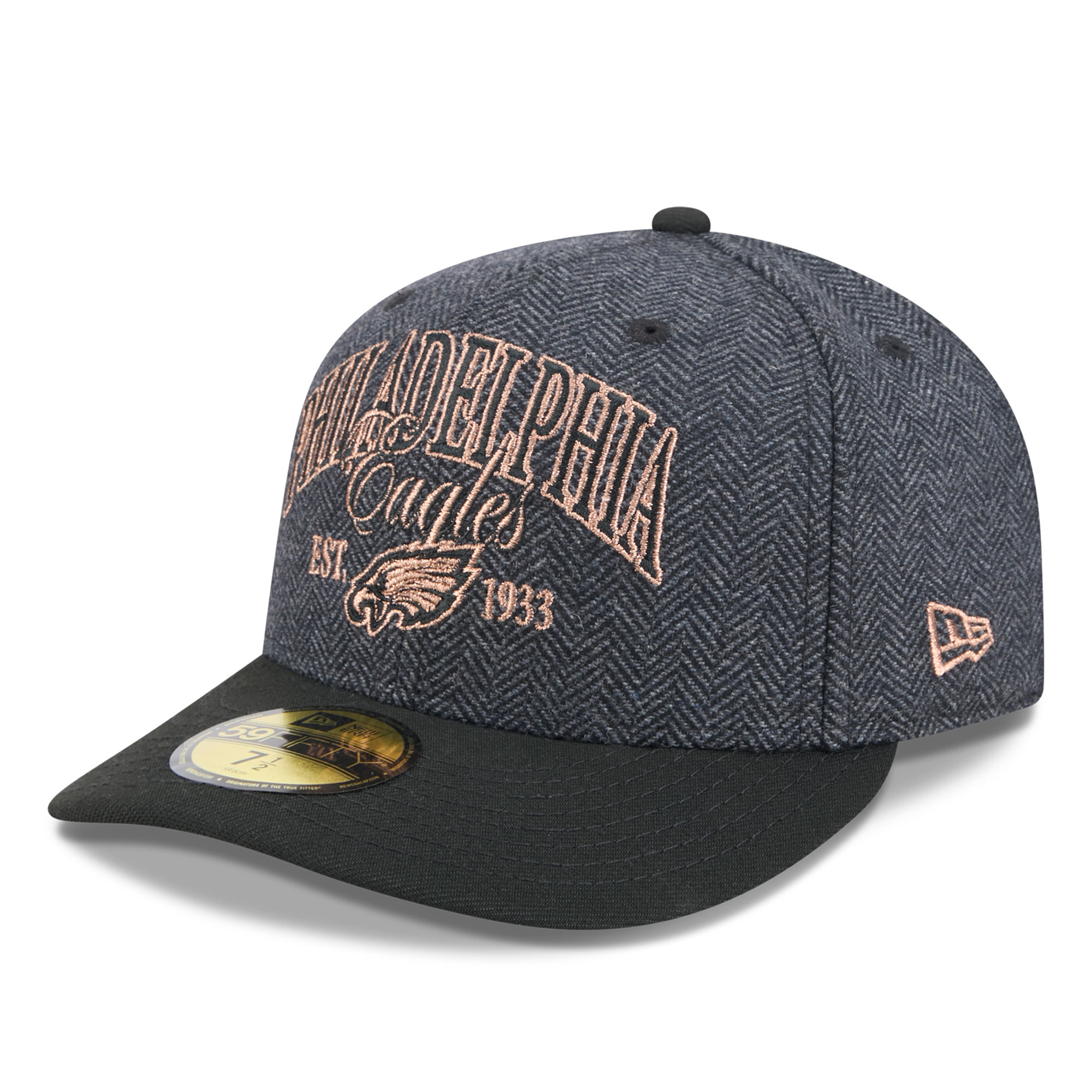 Men's New Era Black Philadelphia Eagles Faux Wool 59FIFTY Fitted Hat
