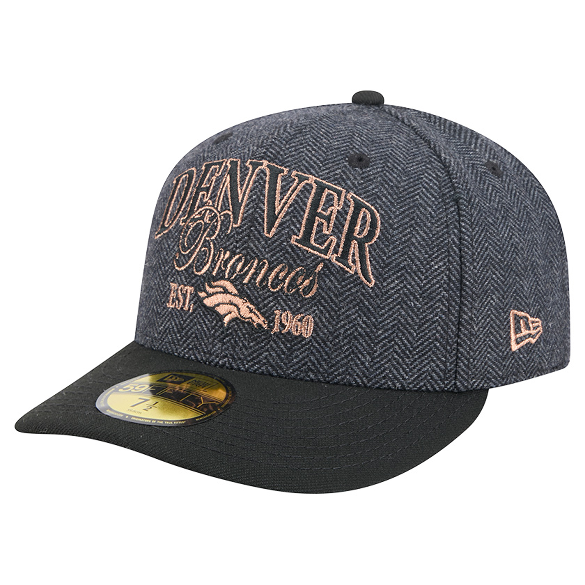 Men's New Era Black Denver Broncos Faux Wool 59FIFTY Fitted Hat