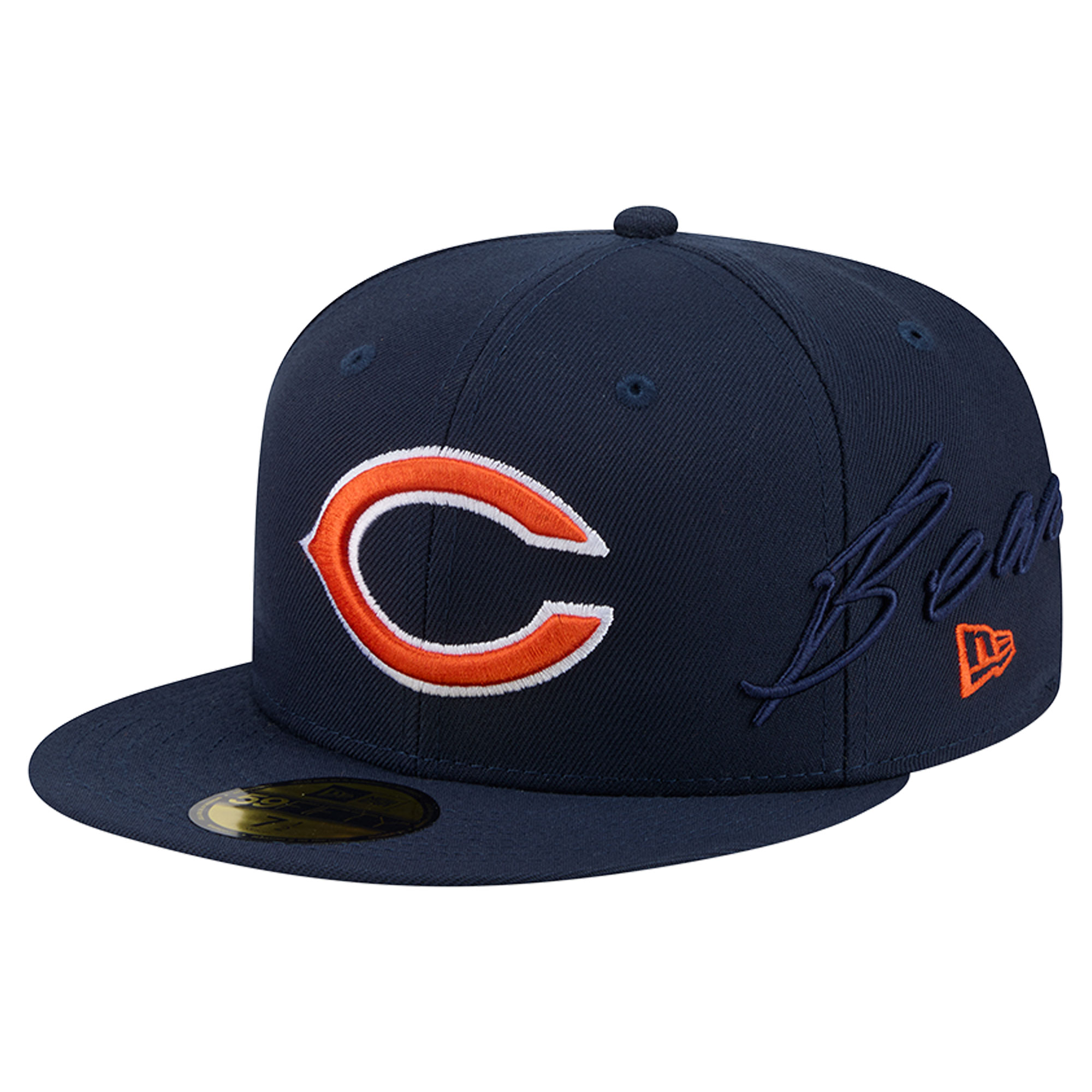 New Era Men's Navy Chicago Bears Side Script 59FIFTY Fitted Hat - Navy