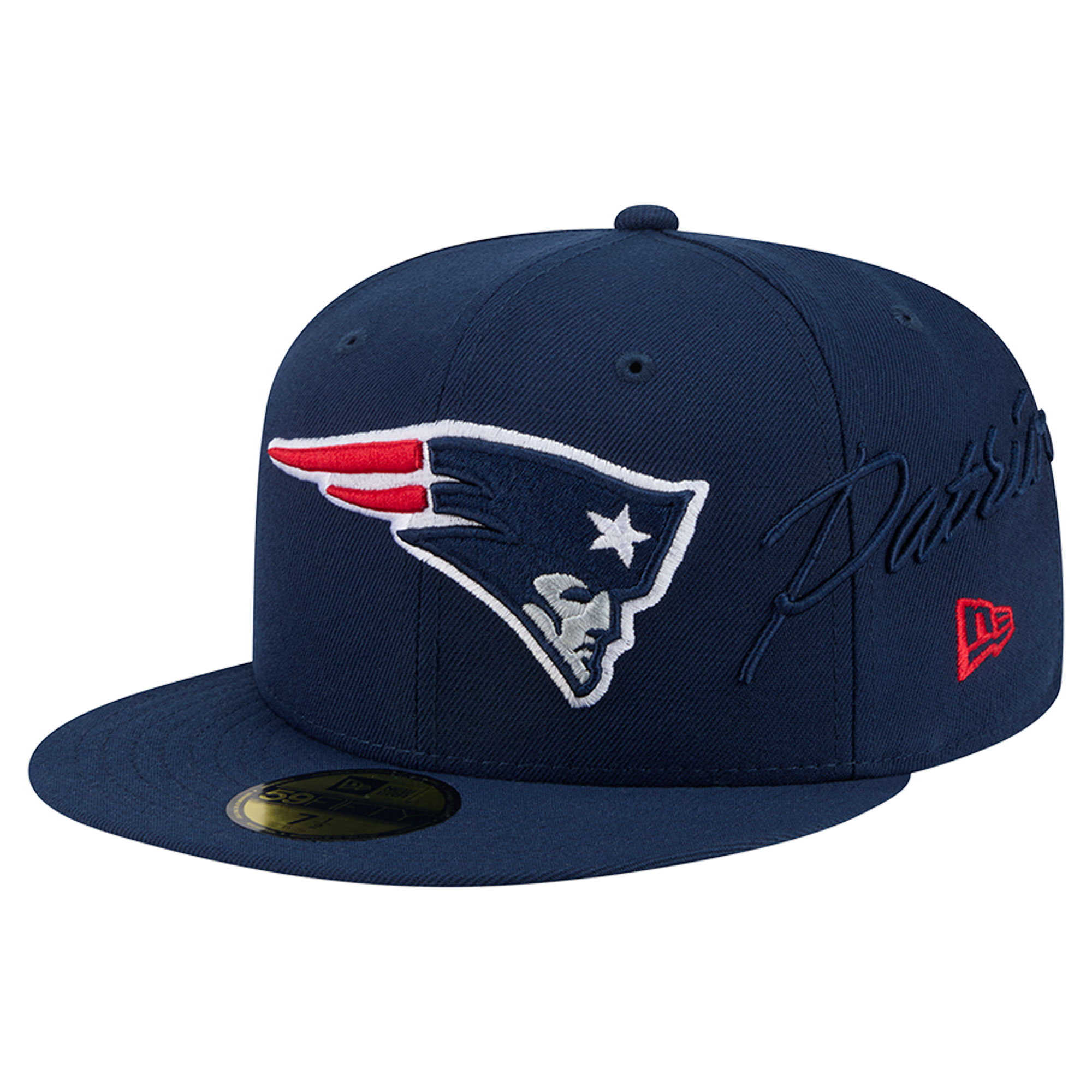 New Era Men's Navy New England Patriots Side Script 59FIFTY Fitted Hat - Navy