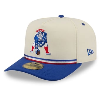 Men's New Era Cream/Royal New England Patriots Throwback A-Frame 59FIFTY Fitted Hat