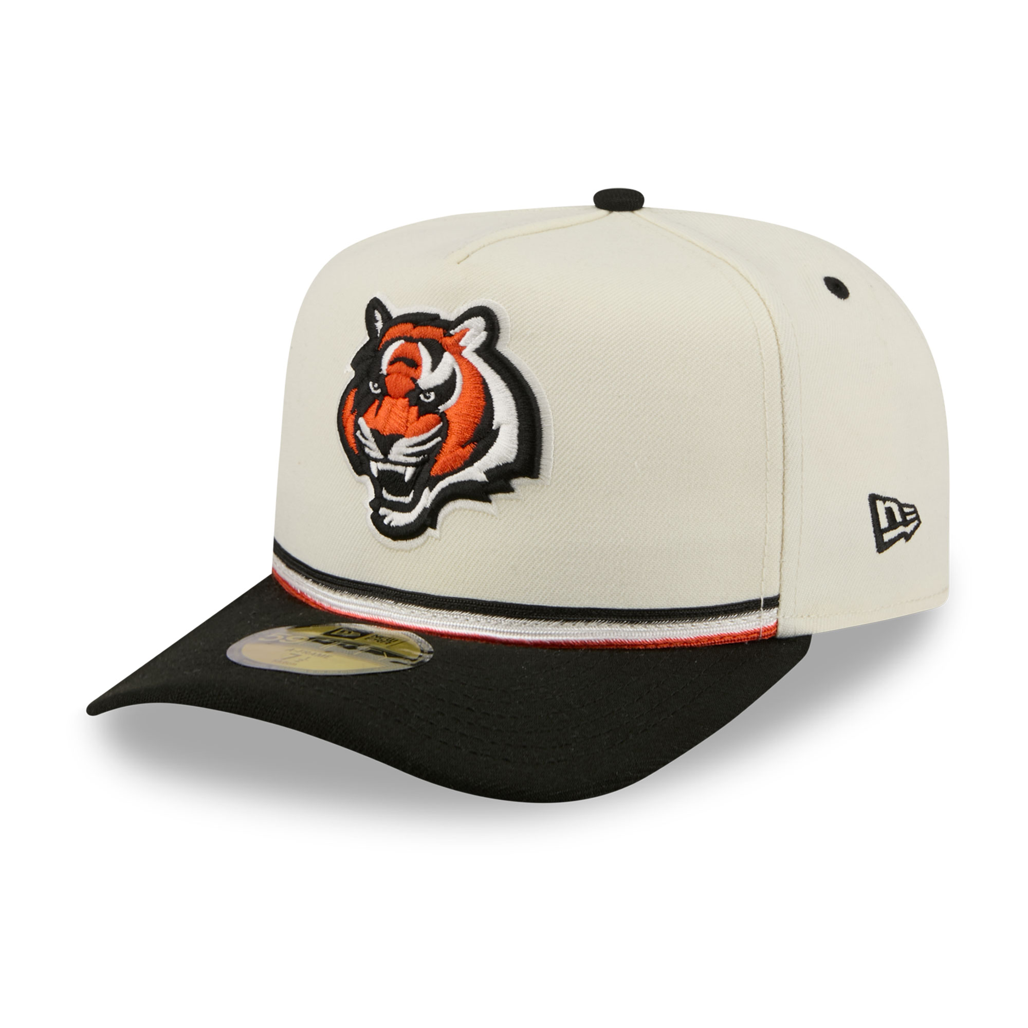 Men's New Era Cream/Black Cincinnati Bengals Vintage A-Frame 59FIFTY Fitted Hat