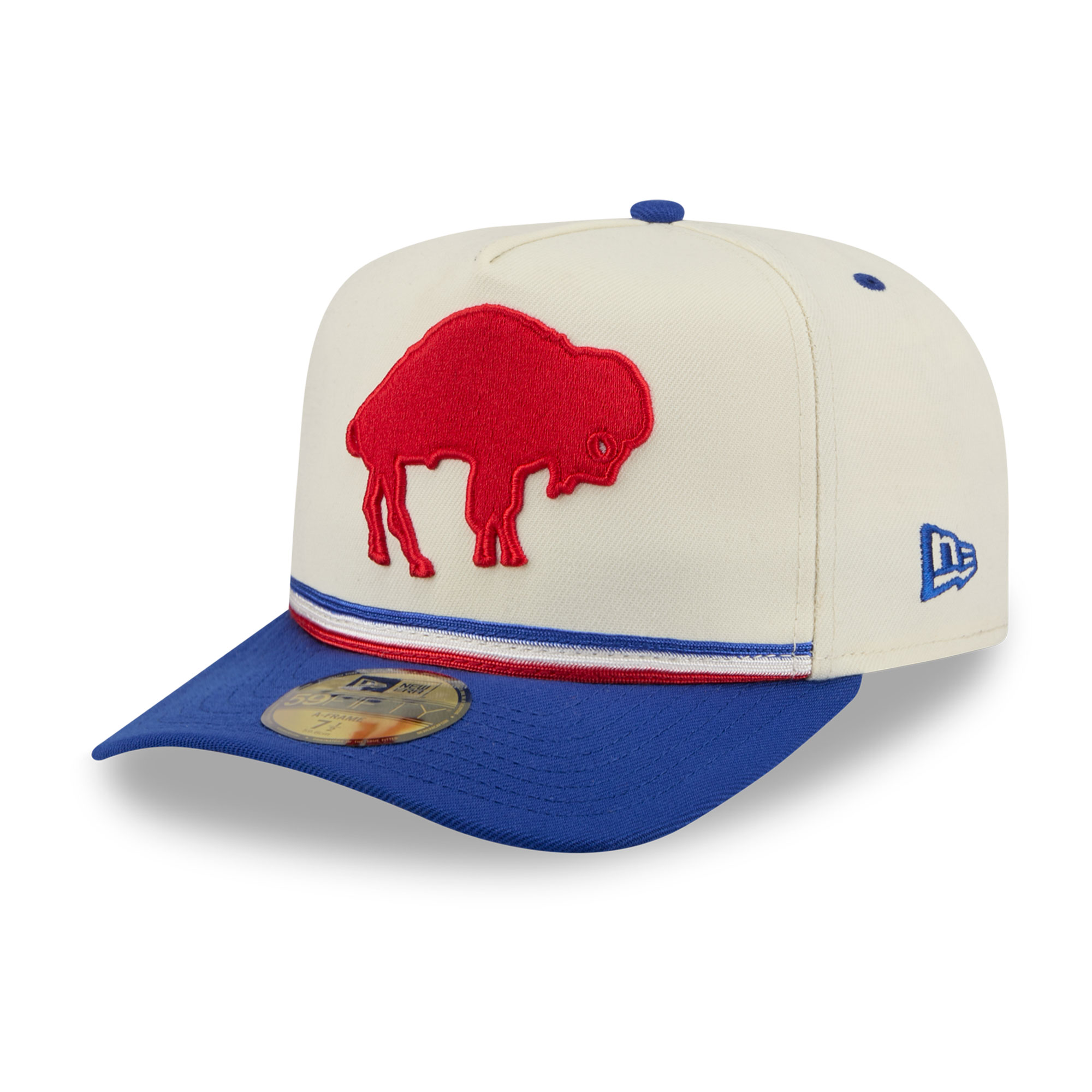 Men's New Era Cream/Royal Buffalo Bills Throwback A-Frame 59FIFTY Fitted Hat