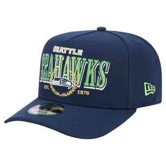 Men's New Era College Navy Seattle Seahawks Laurel A-Frame 9FIFTY Snapback Hat