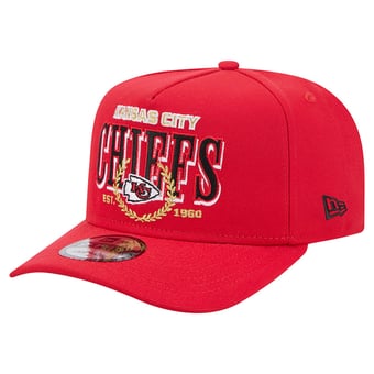 Men's New Era Red Kansas City Chiefs Laurel A-Frame 9FIFTY Snapback Hat