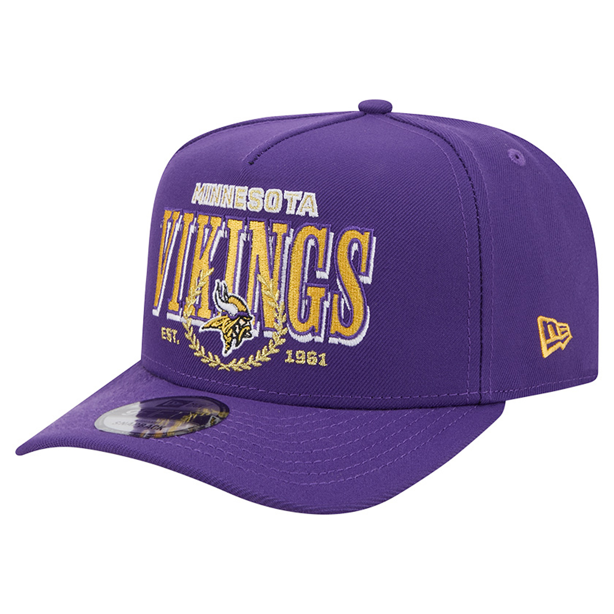 Men's New Era Purple Minnesota Vikings Laurel A-Frame 9FIFTY Snapback Hat