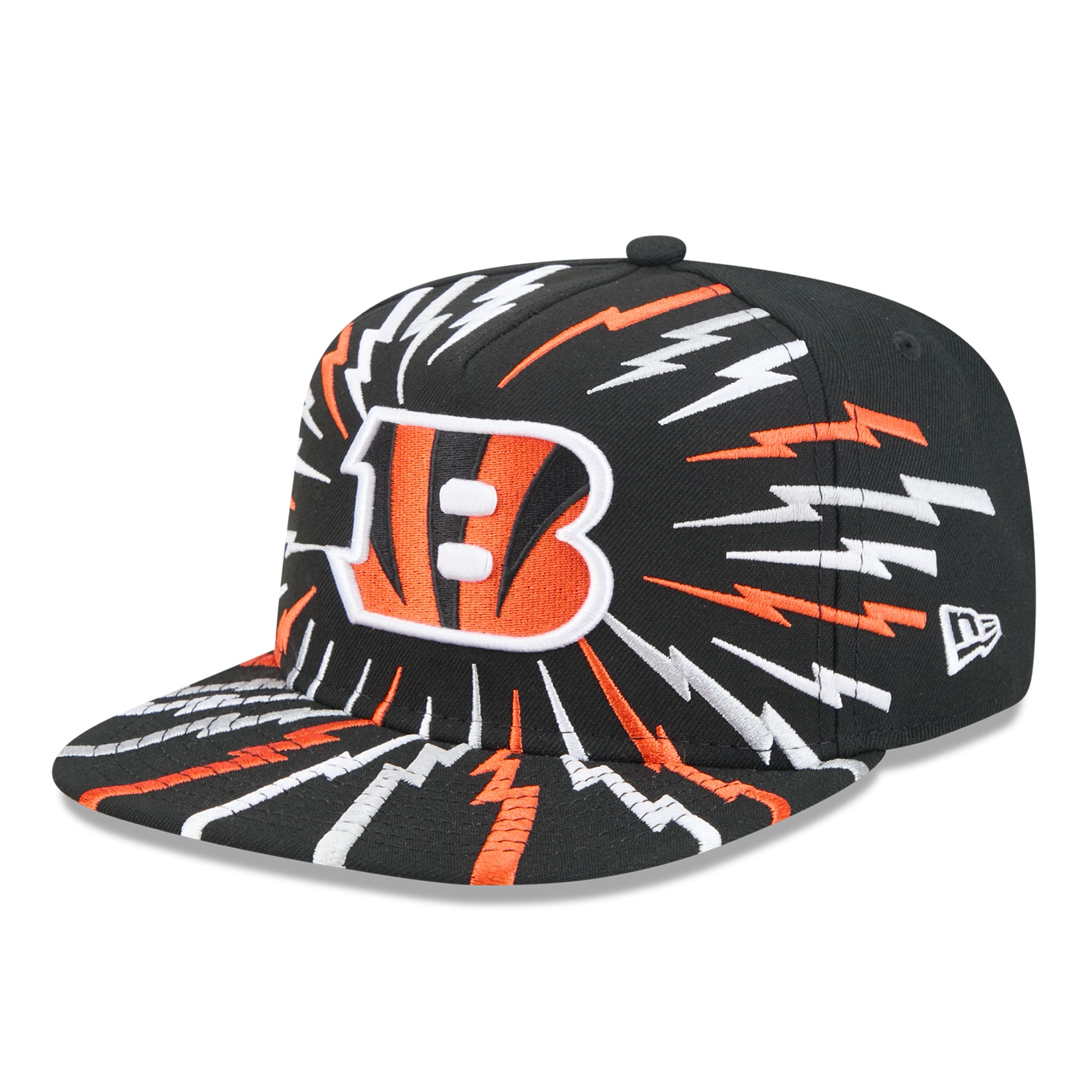 Men's New Era Black Cincinnati Bengals Bolt A-Frame 9FIFTY Snapback Hat