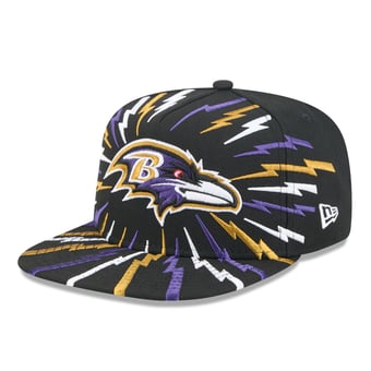 Men's New Era Black Baltimore Ravens Bolt A-Frame 9FIFTY Snapback Hat