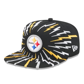 Men's New Era Black Pittsburgh Steelers Bolt A-Frame 9FIFTY Snapback Hat