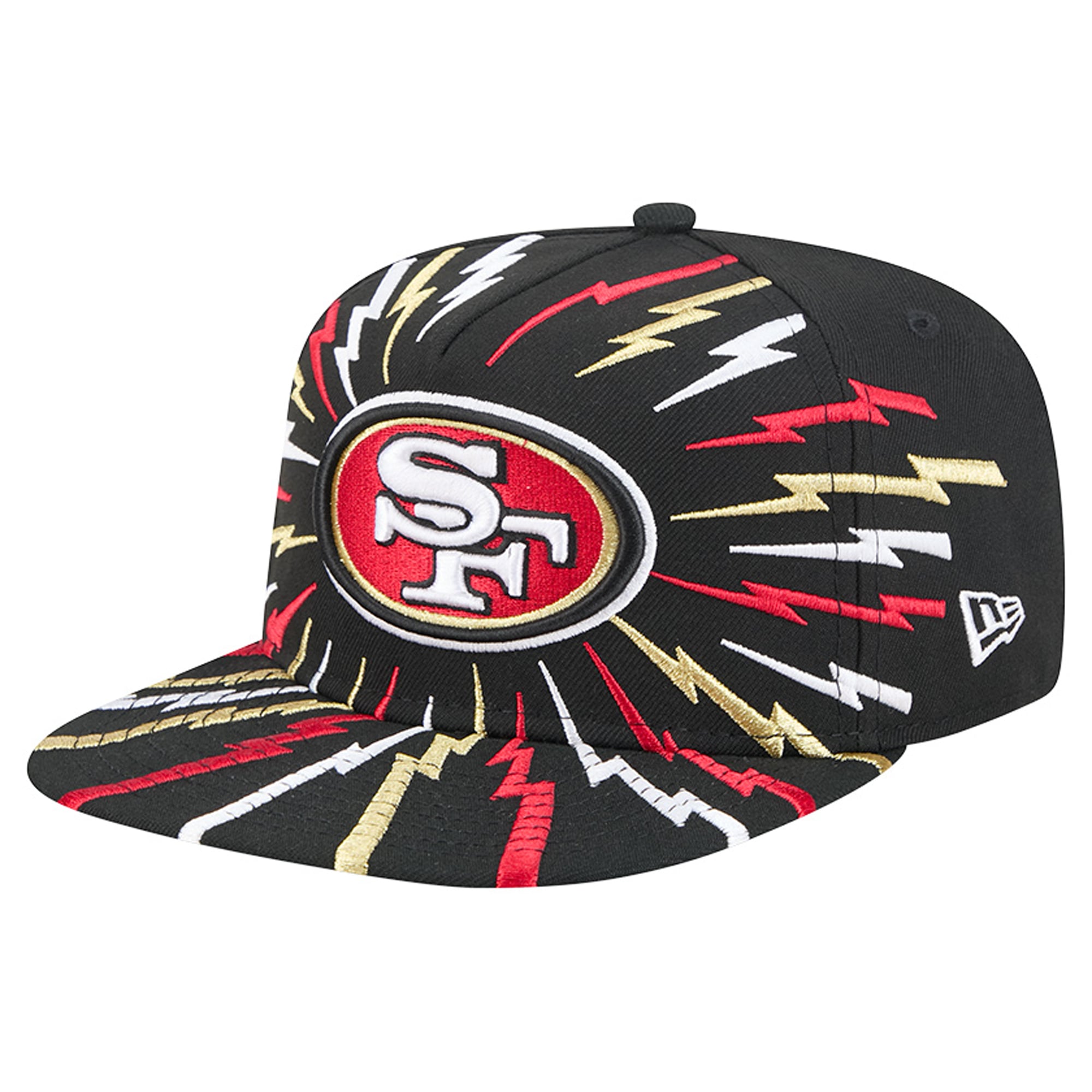 Men's New Era Black San Francisco 49ers Bolt A-Frame 9FIFTY Snapback Hat