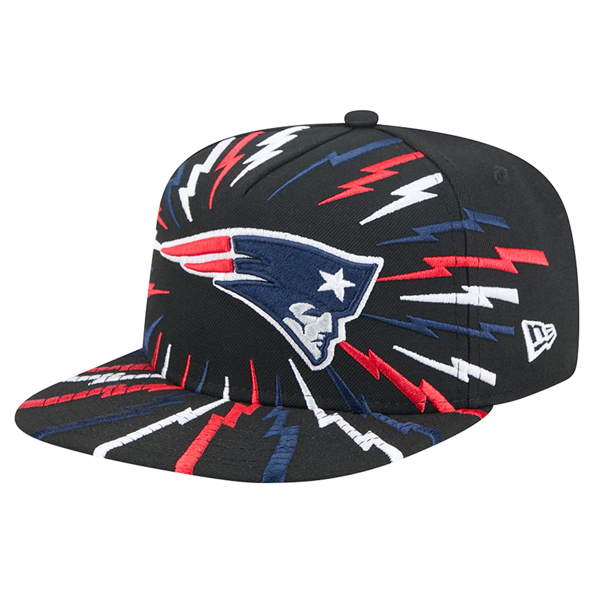 Men's New Era Black New England Patriots Bolt A-Frame 9FIFTY Snapback Hat