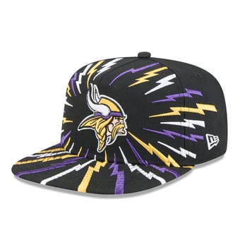 Men's New Era Black Minnesota Vikings Bolt A-Frame 9FIFTY Snapback Hat