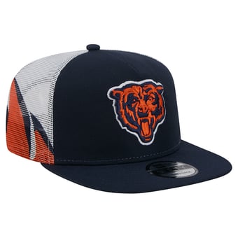 Men's New Era Navy/Orange Chicago Bears Mesh A-Frame 9FIFTY Snapback Trucker Hat