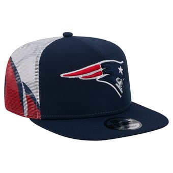 Men's New Era Navy/Red New England Patriots Mesh A-Frame 9FIFTY Snapback Trucker Hat