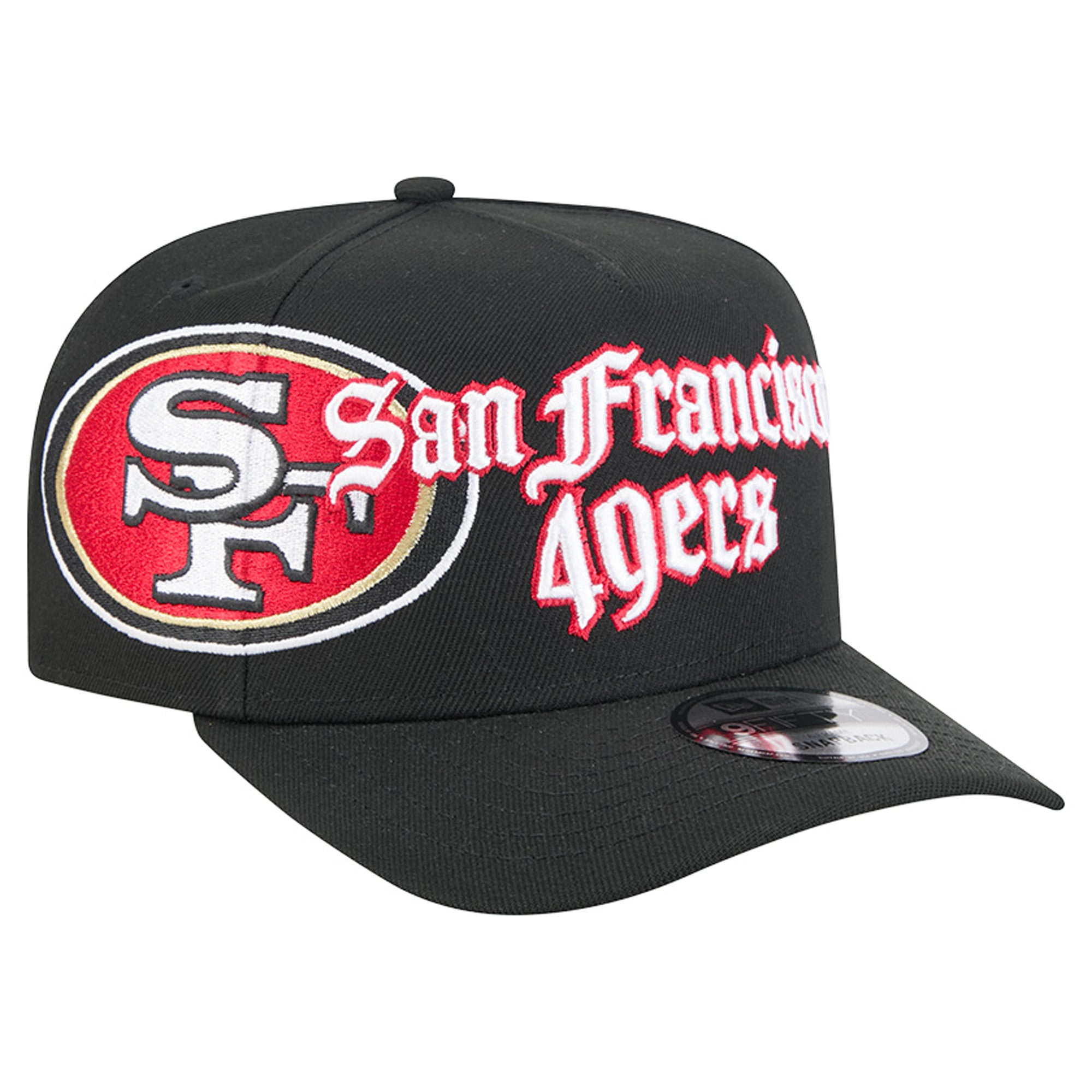 Men's New Era Black San Francisco 49ers Proud A-Frame 9FIFTY Snapback Hat