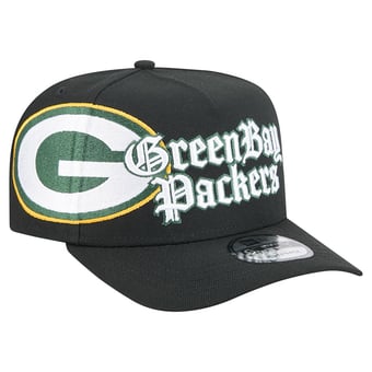 Men's New Era Black Green Bay Packers Proud A-Frame 9FIFTY Snapback Hat