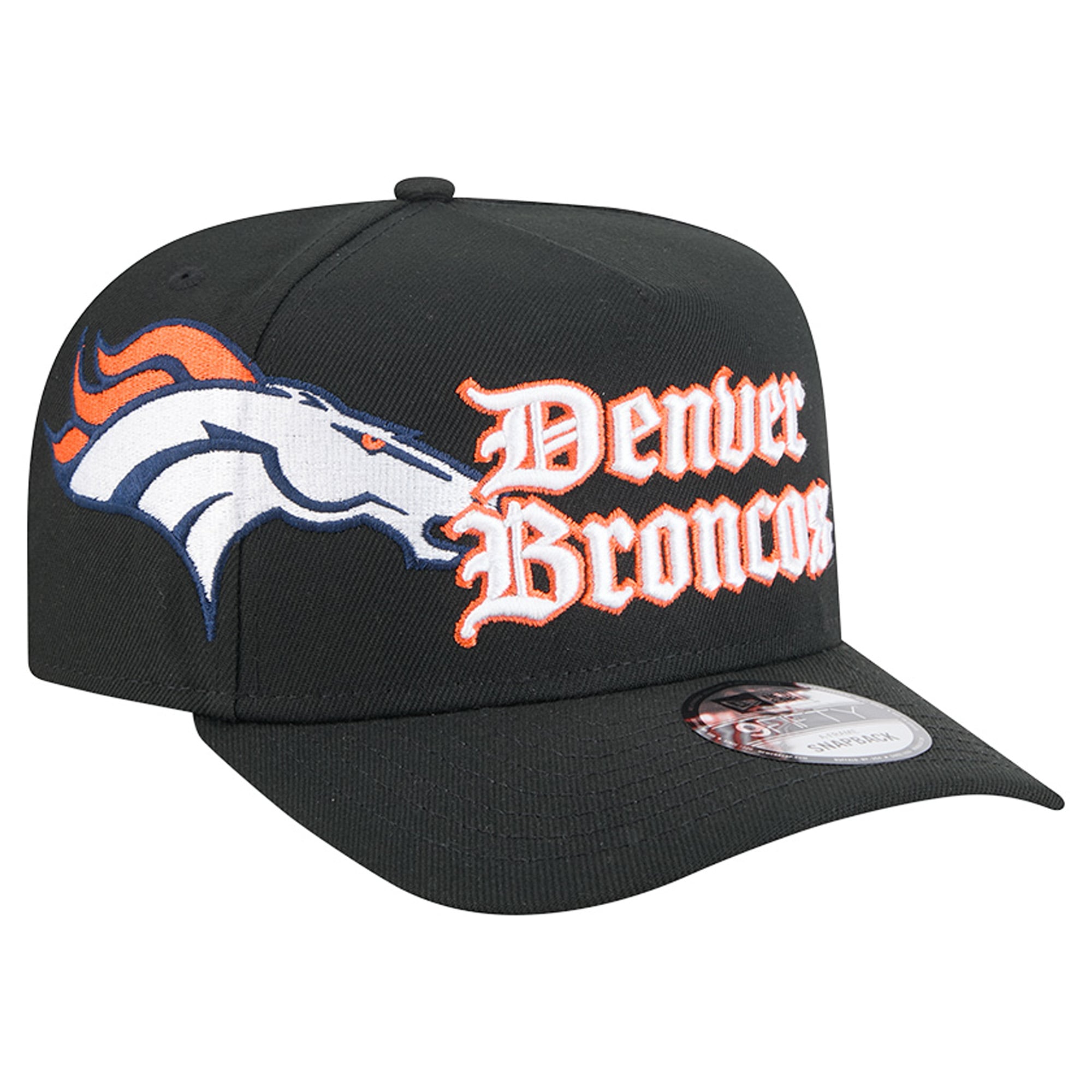 Men's New Era Black Denver Broncos Proud A-Frame 9FIFTY Snapback Hat