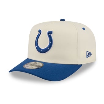 Men's New Era Cream/Royal Indianapolis Colts Rear Wordmark A-Frame 9FIFTY Snapback Hat