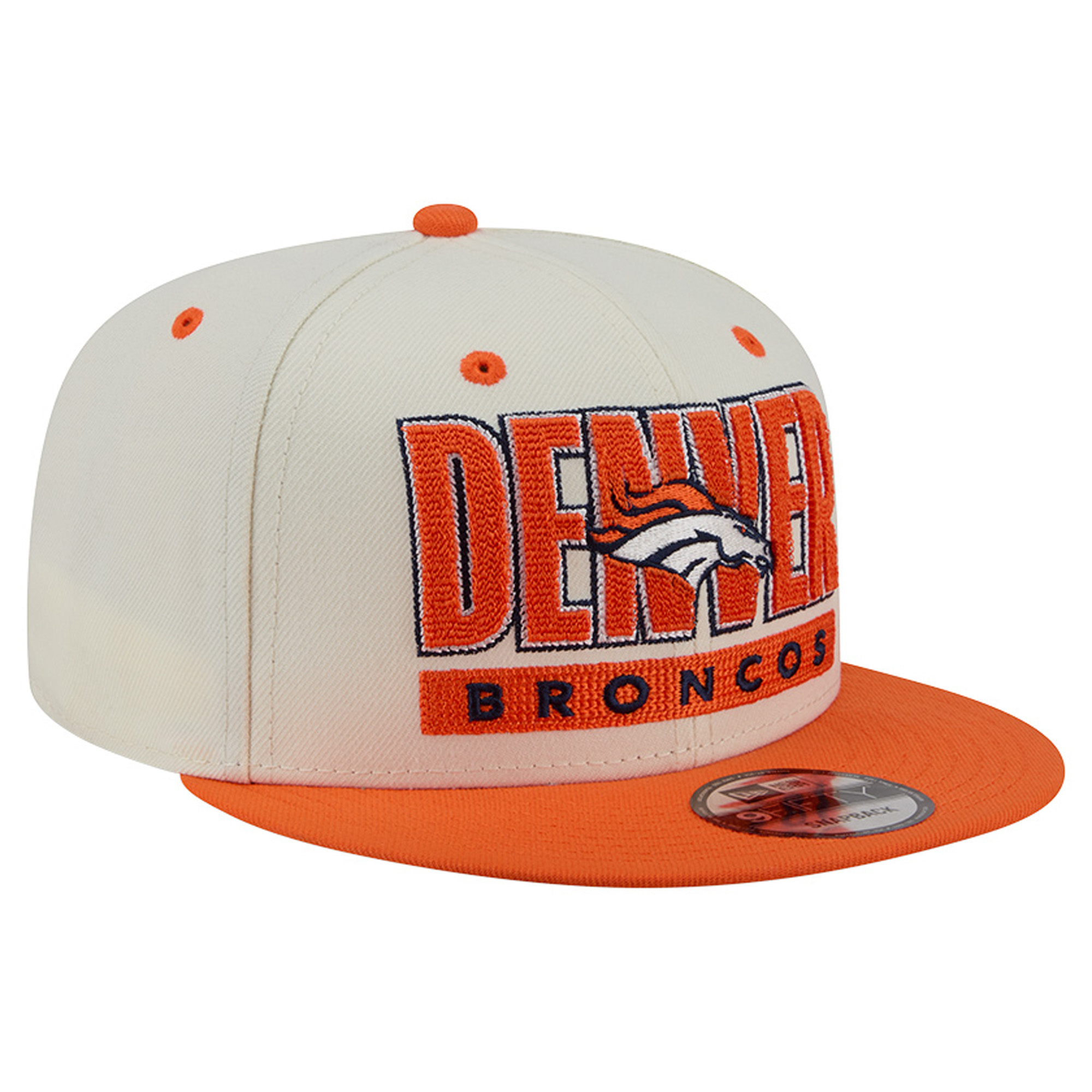 Men's New Era Cream/Orange Denver Broncos Classic 9FIFTY Snapback Hat