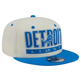 Men's New Era Cream/Blue Detroit Lions Classic 9FIFTY Snapback Hat