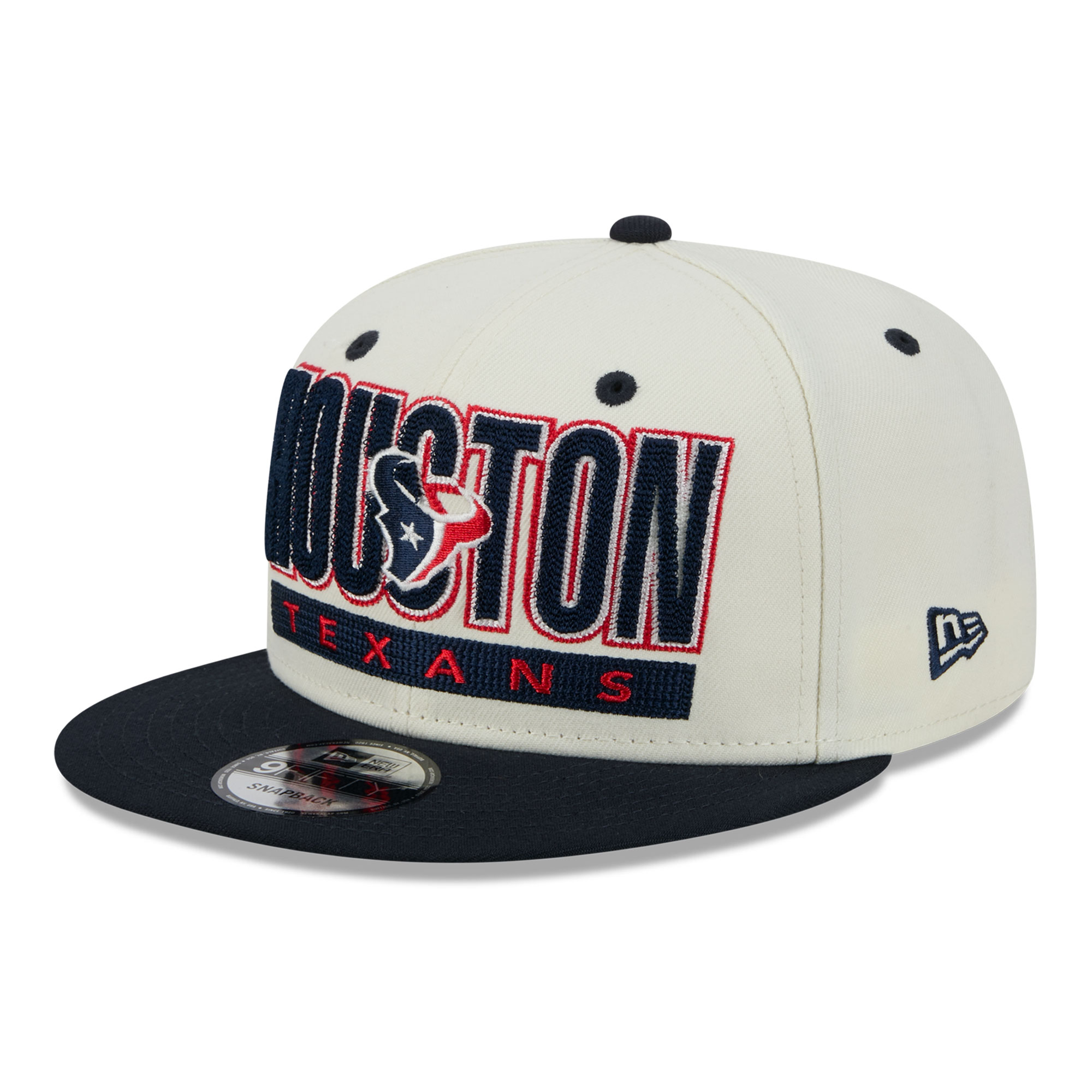 Men's New Era Cream/Navy Houston Texans Classic 9FIFTY Snapback Hat