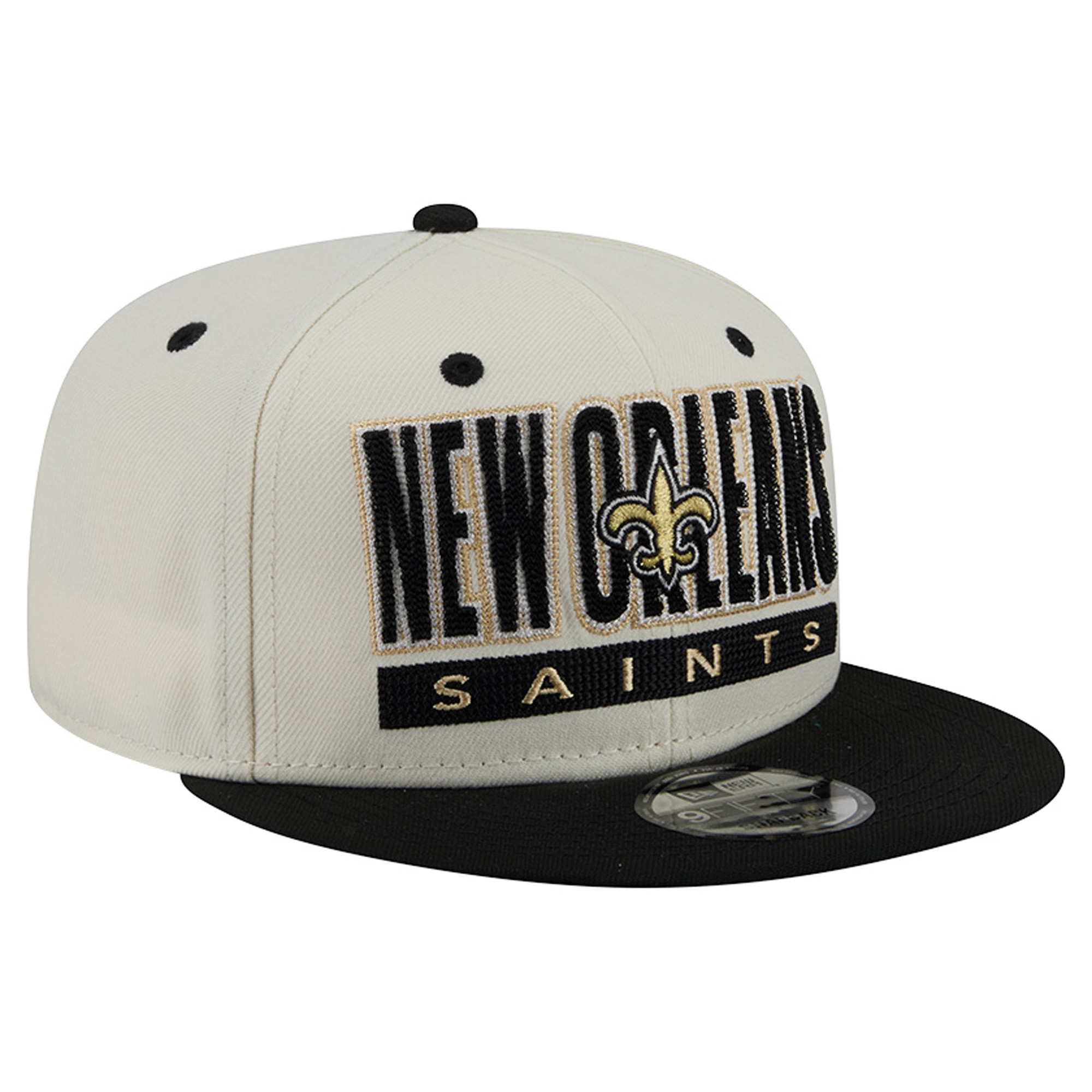 Men's New Era Cream/Black New Orleans Saints Classic 9FIFTY Snapback Hat